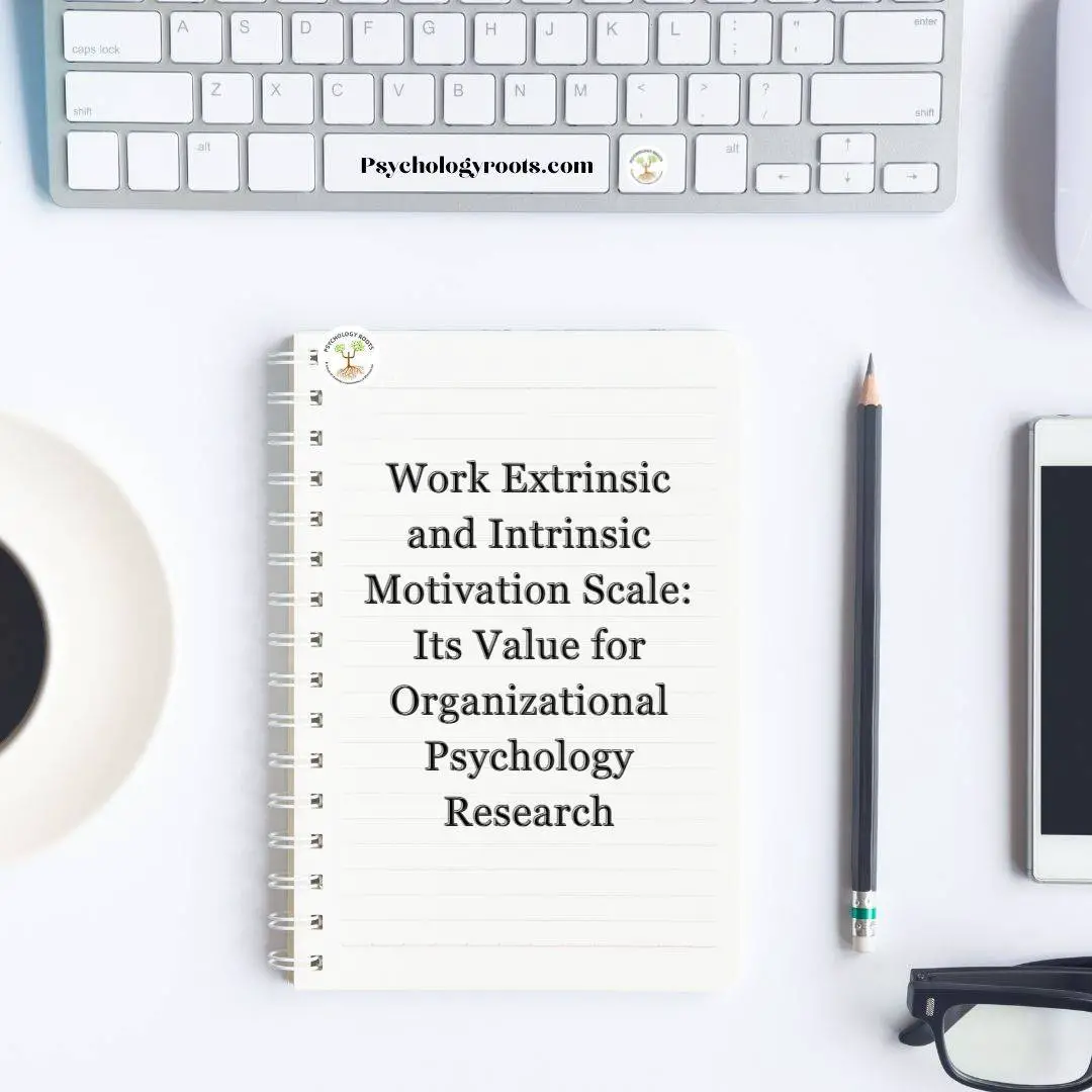Work Extrinsic and Intrinsic Motivation Scale: Its Value for Organizational Psychology Research