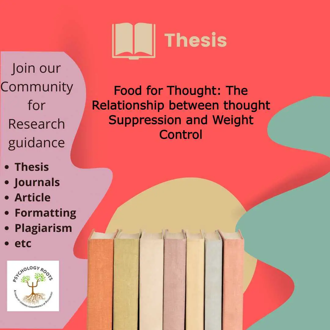 Food for Thought: The Relationship between thought Suppression and Weight Control