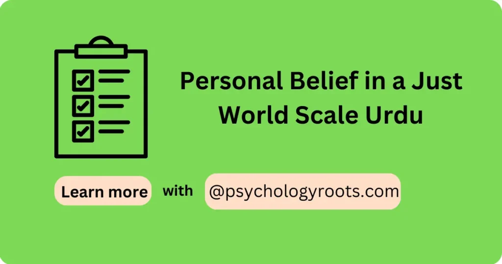 Personal Belief in a Just World Scale Urdu