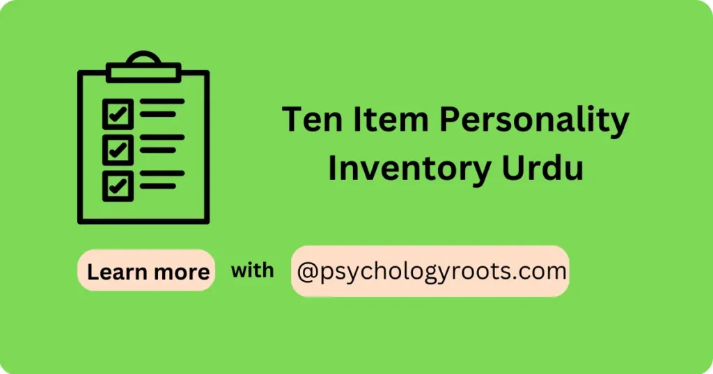 Ten Item Personality Inventory Urdu