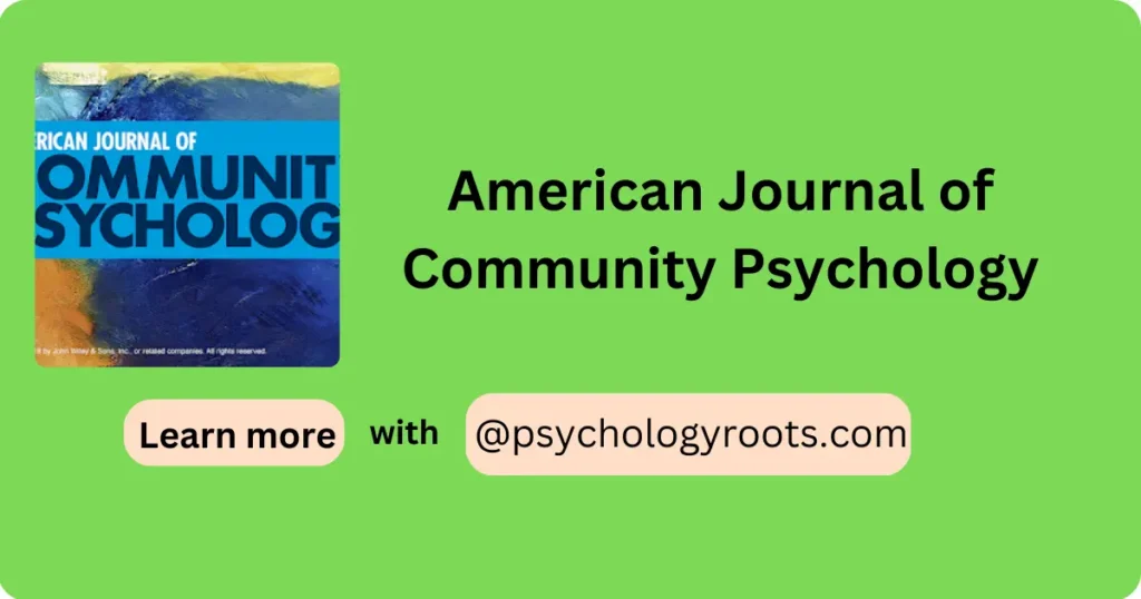 American Journal of Community Psychology