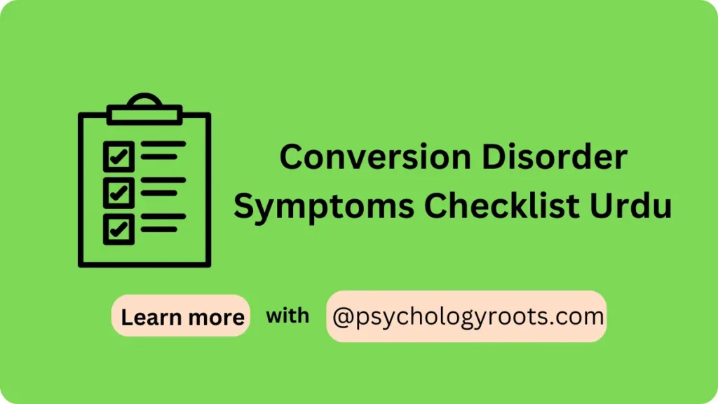 Conversion Disorder Symptoms Checklist Urdu