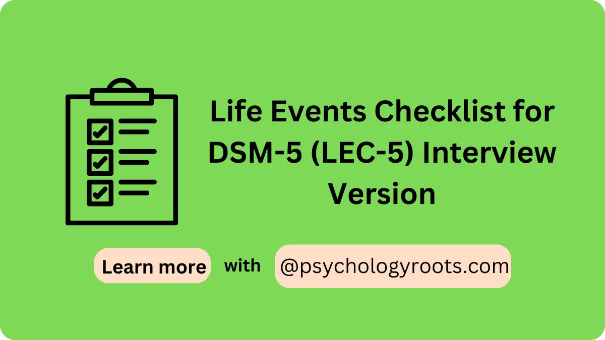 Life Events Checklist for DSM-5 (LEC-5) Interview Version