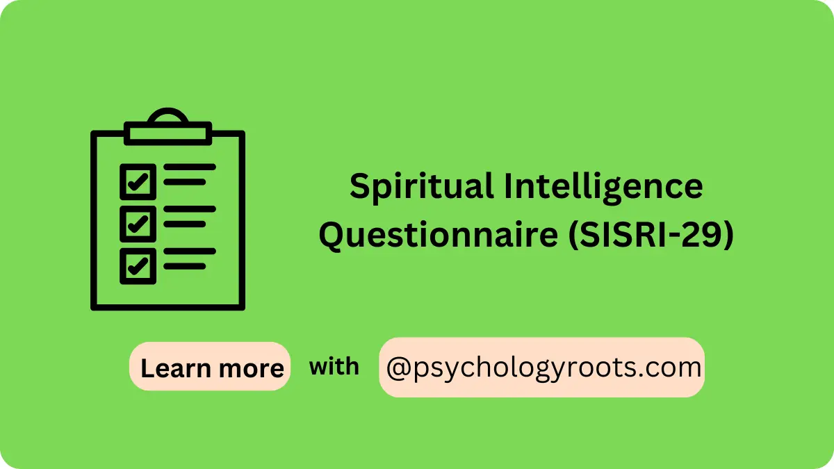 Spiritual Intelligence Questionnaire (SISRI-29)