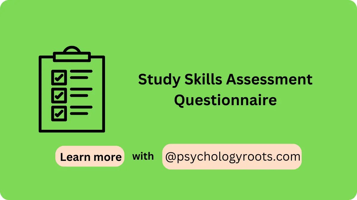 Study Skills Assessment Questionnaire