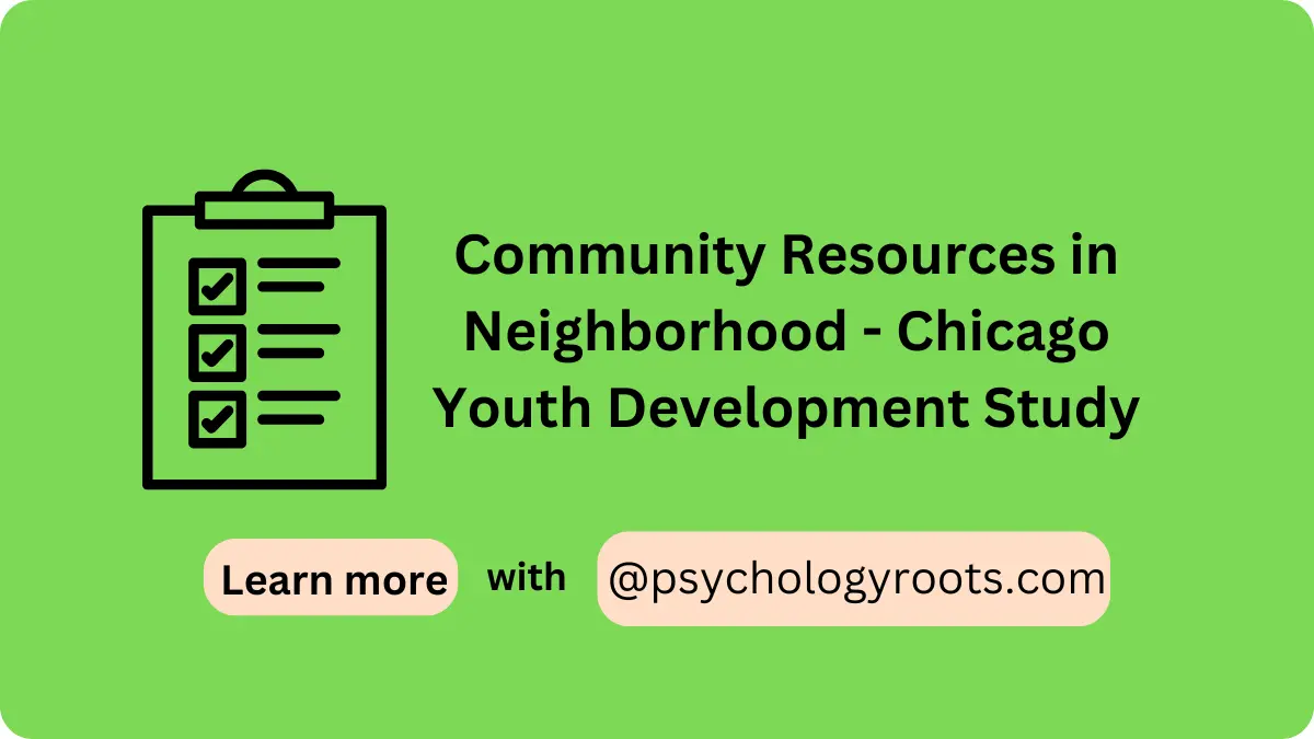 Community Resources in Neighborhood - Chicago Youth Development Study