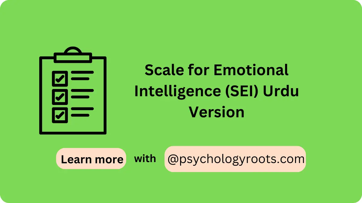 Scale for Emotional Intelligence (SEI) Urdu Version