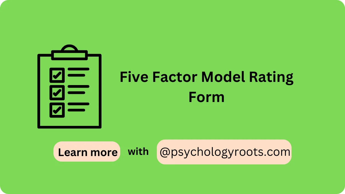 Five Factor Model Rating Form
